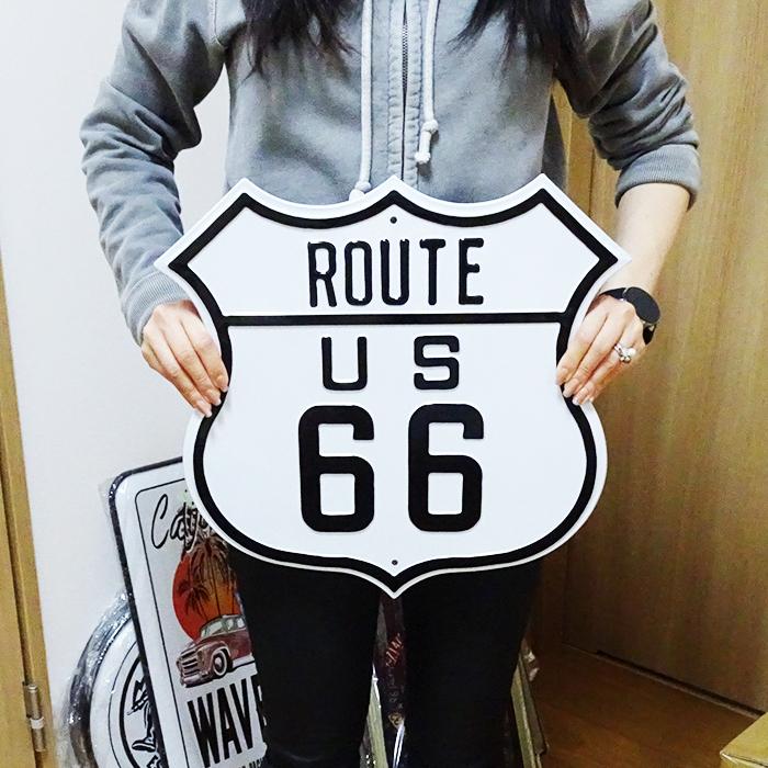 Garage ブリキ看板 ROUTE 66 ルート66 アンティーク ガレージ 壁