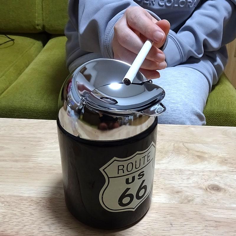 灰皿 ドーム ROUTE66 アメリカン おしゃれ タバコ 蓋つき 喫煙具