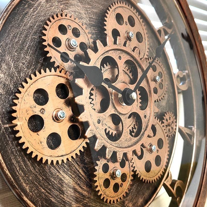 アメリカン レトロ 掛時計 歯車 レトロ デコラティブウォールクロック