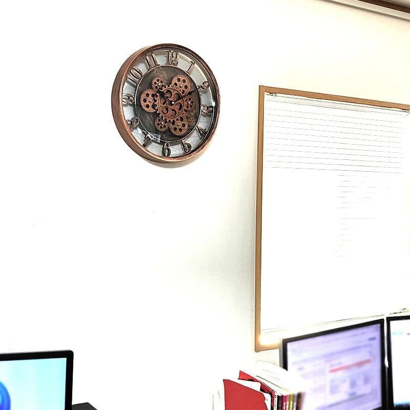アメリカン レトロ 掛時計 歯車 レトロ デコラティブウォールクロック