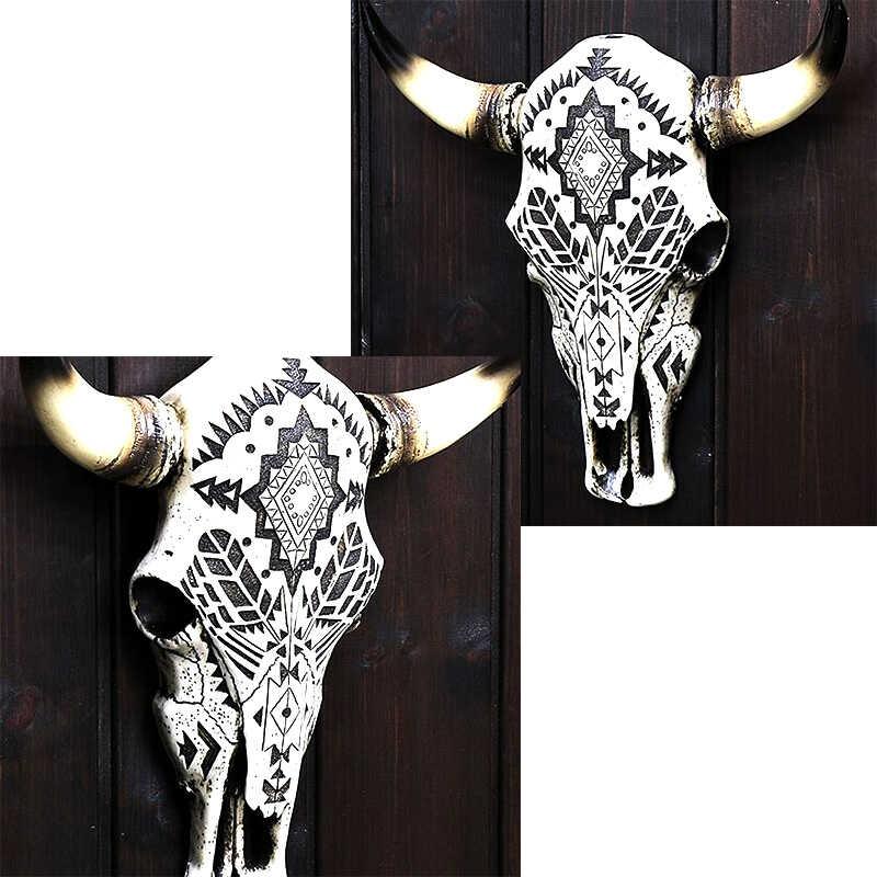 スカルハンガー 牛 オブジェ おしゃれ ウエスタン 壁飾り ガイコツ