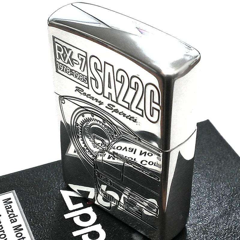 ZIPPO ライター MAZDA SERIES ジッポ 車 マツダ RX-7 SA22C かっこいい ロゴ シルバー エッチング彫刻 おしゃれ 銀燻し ギフトの画像