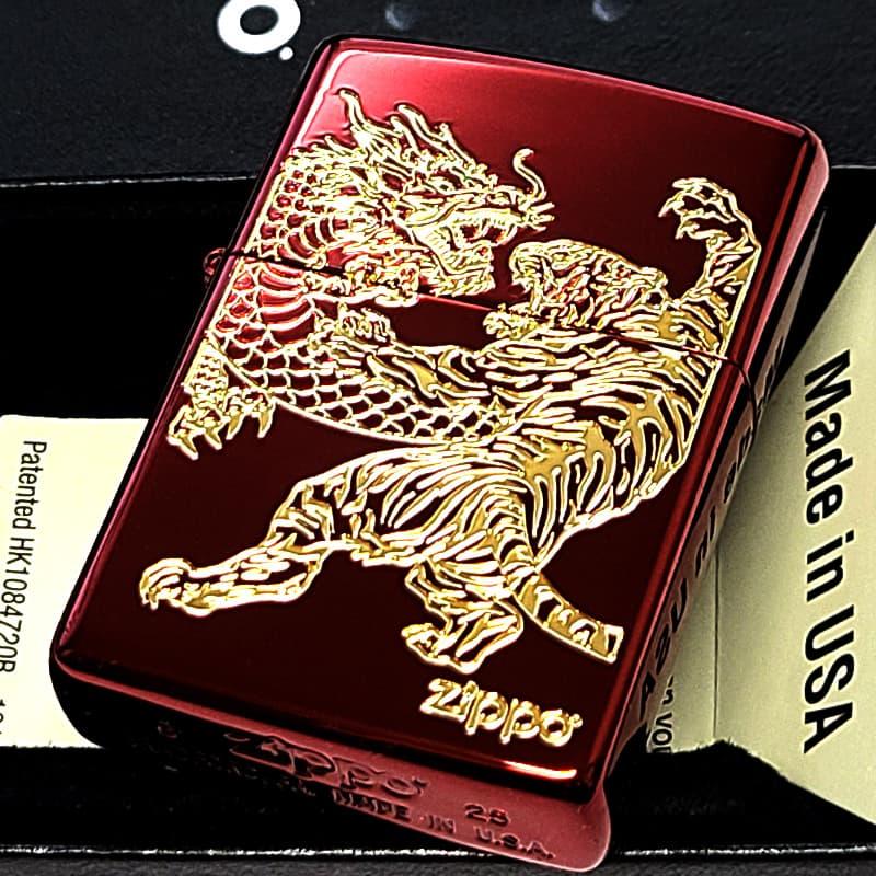 ZIPPO（ジッポー） ライター 龍虎 赤金 おしゃれ イオンレッド