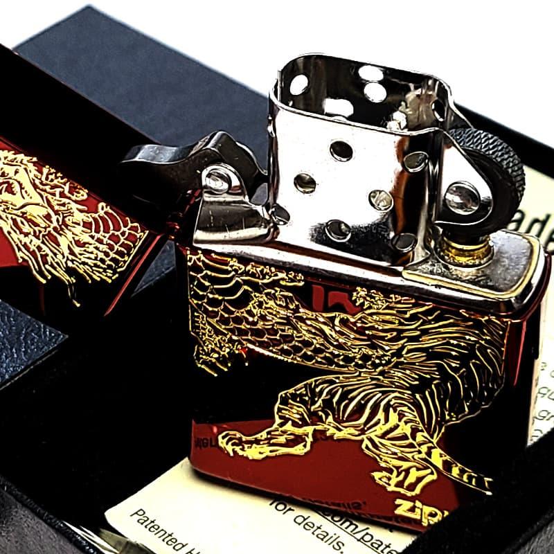 ZIPPO（ジッポー） ライター 龍虎 赤金 おしゃれ イオンレッド