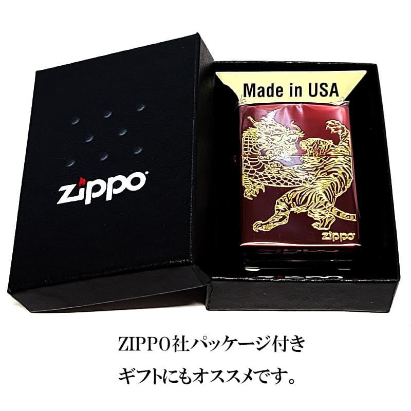 ZIPPO（ジッポー） ライター 龍虎 赤金 おしゃれ イオンレッド 