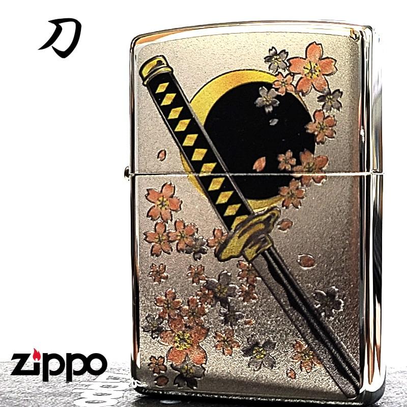 ZIPPO（ジッポー） 和柄 刀 ライター シルバー かっこいい 銀 日本