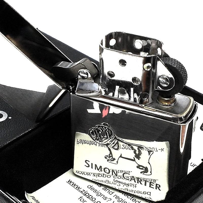 ZIPPO サイモンカーター ジッポ ライター ブルドック 可愛い シルバー 彫刻 女性 レディース メンズ ブランド かわいい おしゃれ｜hayamipro｜03