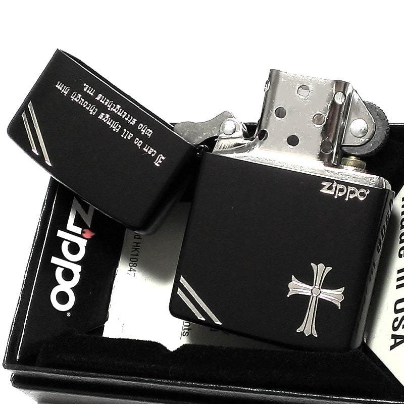 ZIPPO ジッポ クロス メッセージ 彫刻 英語 ダイアゴナルライン