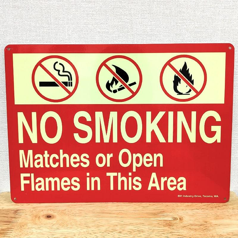 アメリカン レトロ 看板 禁煙 US SECURITY NO SMOKING サインボード