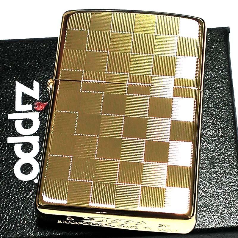 ビンテージ ZIPPO チェッカー ゴールド ライター ジッポ ZIPPO ライター チェックデザイン K24純金メッキ ジッポ