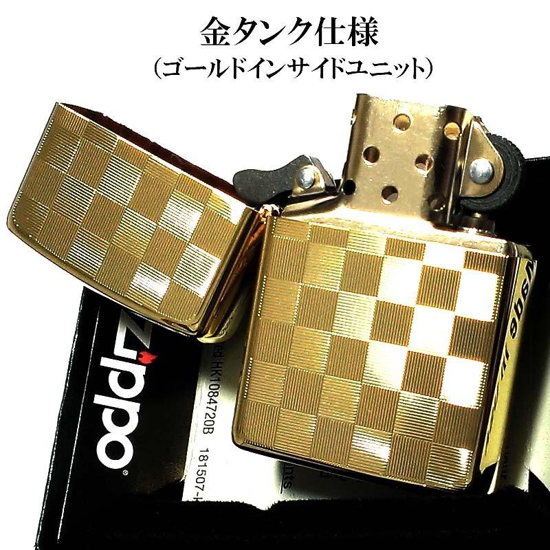 ビンテージ ZIPPO チェッカー ゴールド ライター ジッポ ZIPPO ライター チェックデザイン K24純金メッキ ジッポ