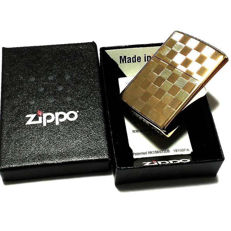 ビンテージ ZIPPO チェッカー ゴールド ライター ジッポ ZIPPO ライター チェックデザイン K24純金メッキ ジッポ