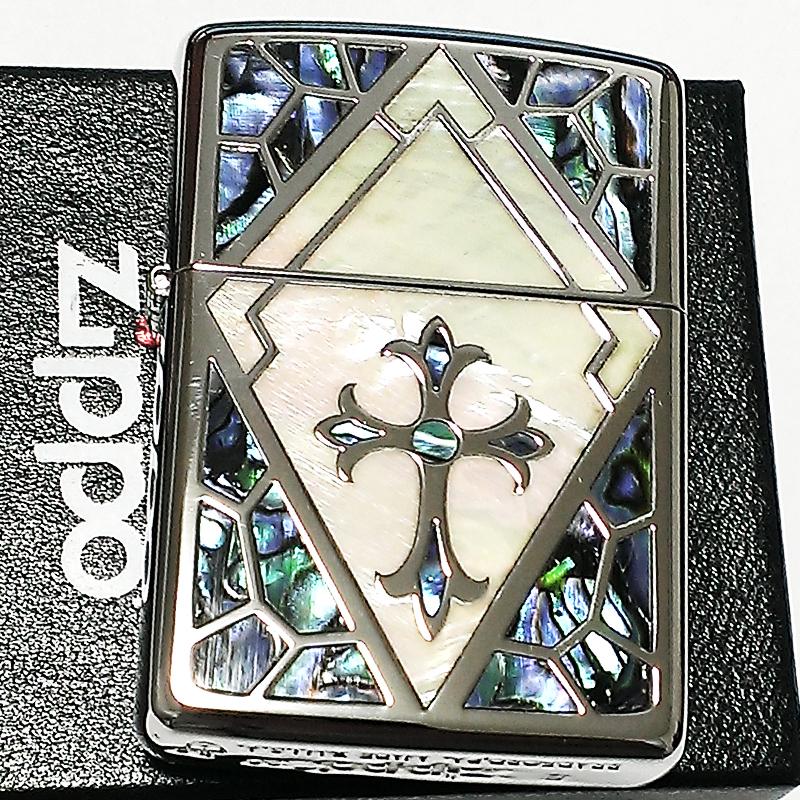 ZIPPO（ジッポー） ジッポ アーマー シェルインレイ 天然貝象嵌 クロス