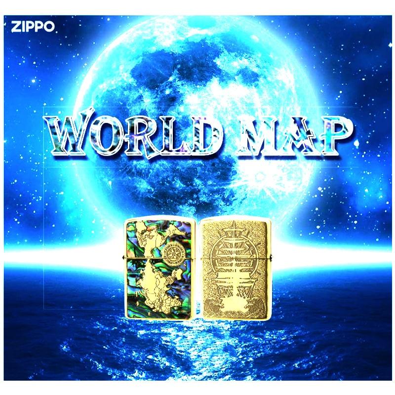 Zippo　世界地図 【ジッポー】＊805 ZIPPO/ジッポー 世界地図/地球儀 両面加工/三面加工 2点セットの