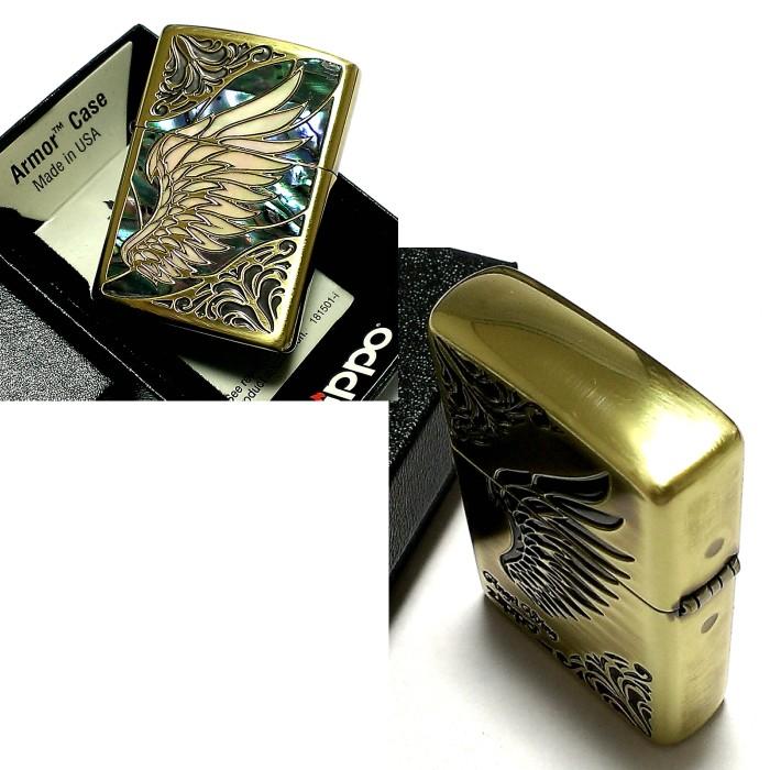 ZIPPO ライター アーマー ジッポ シェルウイング 天使の羽 ブラス 
