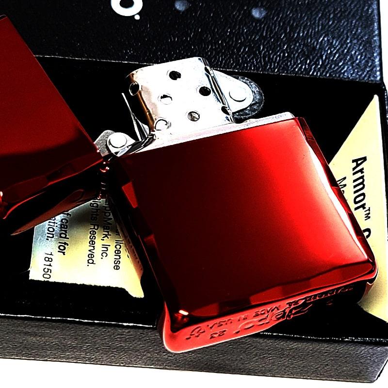 ZIPPO アーマー ジッポ ライター シャインレイ 鏡面イオンレッド