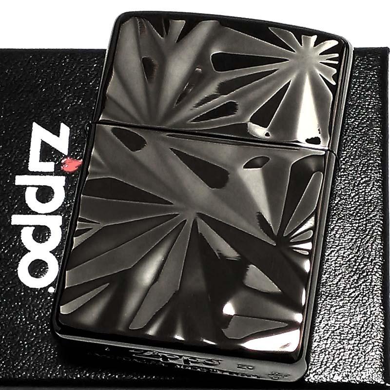 ZIPPO アーマー シャイニーアイスカット ブラックニッケル ジッポ ライター かっこいい 両面加工 重厚 おしゃれ メンズ ギフト プレゼント