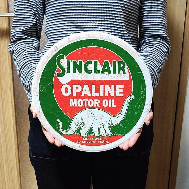 アメリカン レトロ ブリキ看板 Sinclair OPALINE ラウンドメタル アメリカン レトロ ブリキ看板 Sinclair OPALINE ラウンドメタル