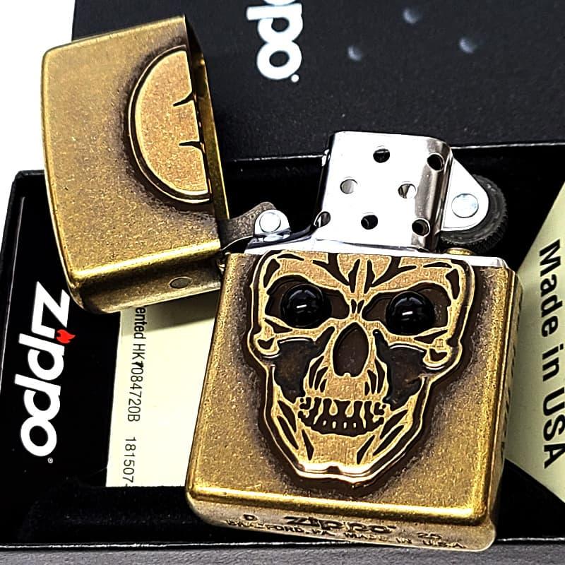 ZIPPO（ジッポー） ライター ビッグメタル スカル＆オニキス ジッポ