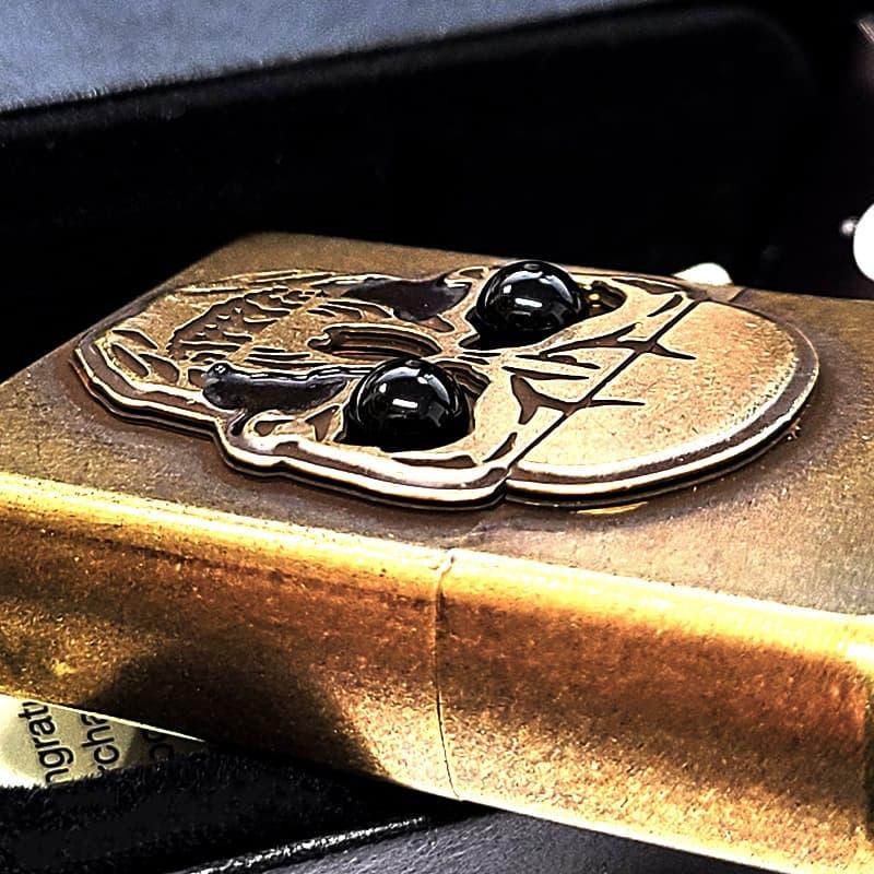 ZIPPO（ジッポー） ライター ビッグメタル スカル＆オニキス ジッポ