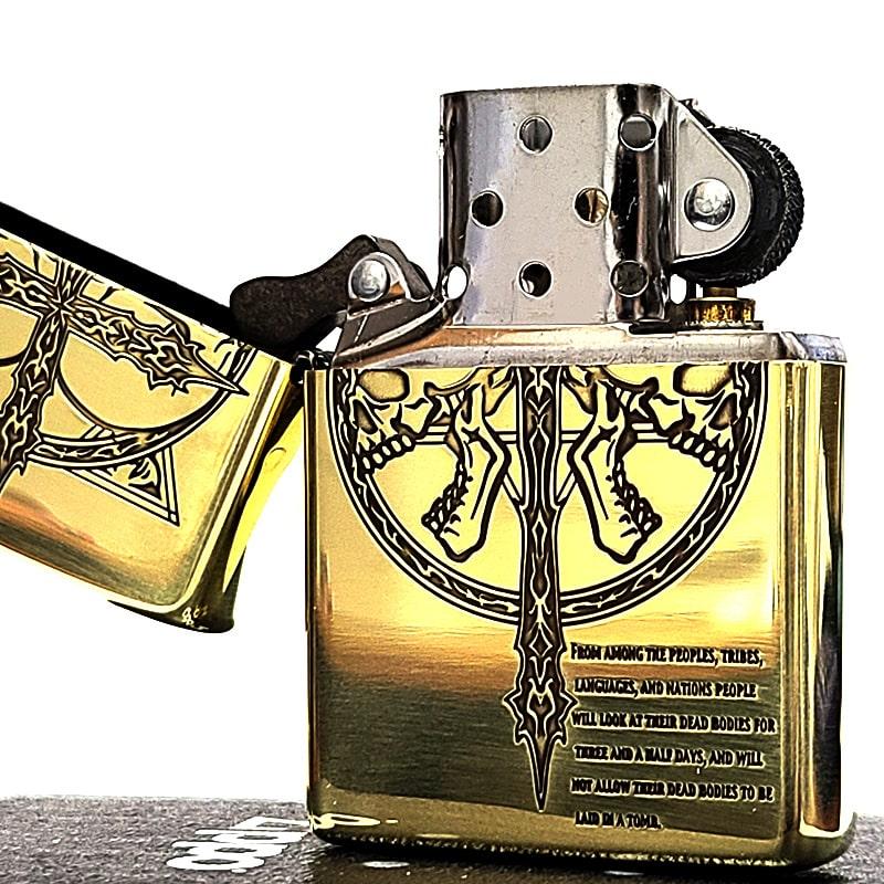 ZIPPO（ジッポー） スカルクロス かっこいい 彫刻 ジッポ ライター