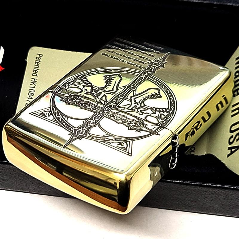 ZIPPO（ジッポー） スカルクロス かっこいい 彫刻 ジッポ ライター