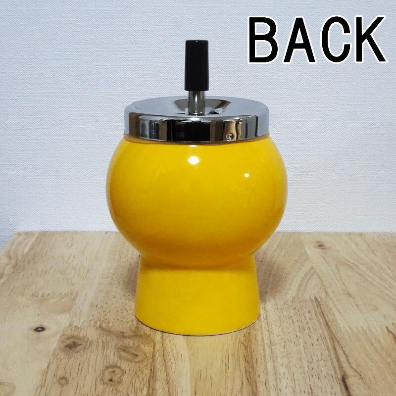 卓上灰皿 アンティークスマイル ターンアシュトレイ プッシュ式 蓋つき