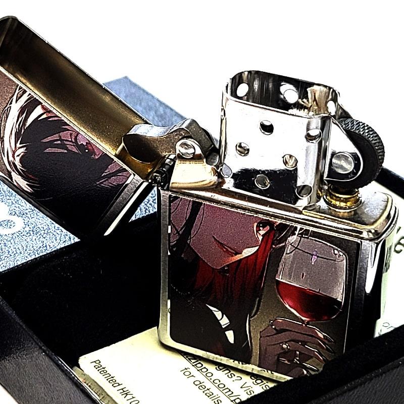 ZIPPO ライター お酒 Drinking Girl 女性 ワイン ジッポ シルバーサテン おしゃれ セクシー ドリンキング ガール かわいい ギフトの画像