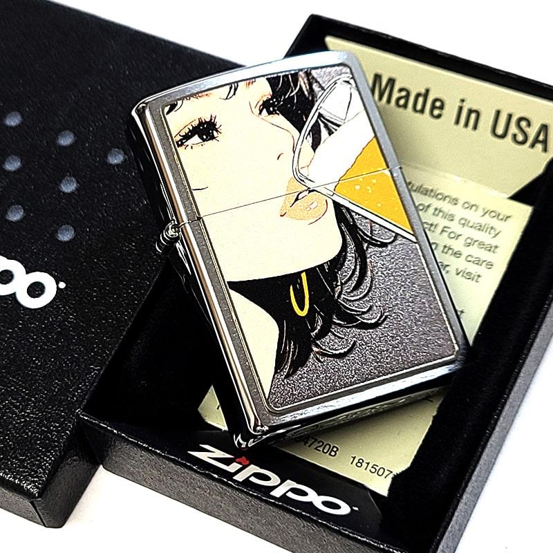 ZIPPO ライター セクシー 女性 Drinking Girl ビール ジッポ シルバーサテン お酒 ドリンキング ガール 銀 レディース メンズ ギフトの画像