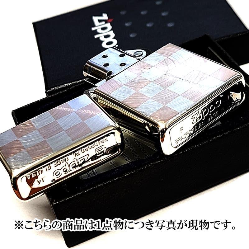 ZIPPO（ジッポー） 一点物 2014年製 廃盤 シルバー＆ピンクチェック