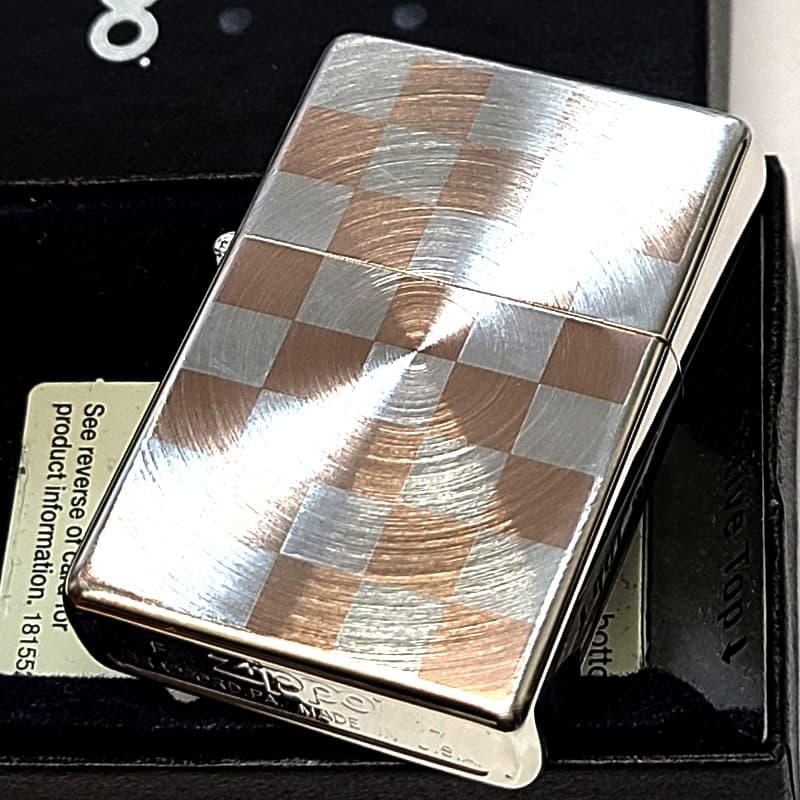 ZIPPO（ジッポー） 一点物 2014年製 廃盤 シルバー＆ピンクチェック