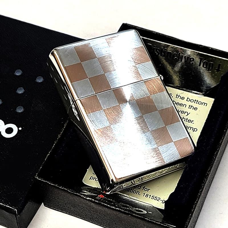 ZIPPO（ジッポー） 一点物 2014年製 廃盤 シルバー＆ピンクチェック 