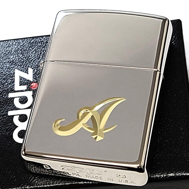 ZIPPO（ジッポー） イニシャル A ライター 鏡面シルバー V刃彫刻
