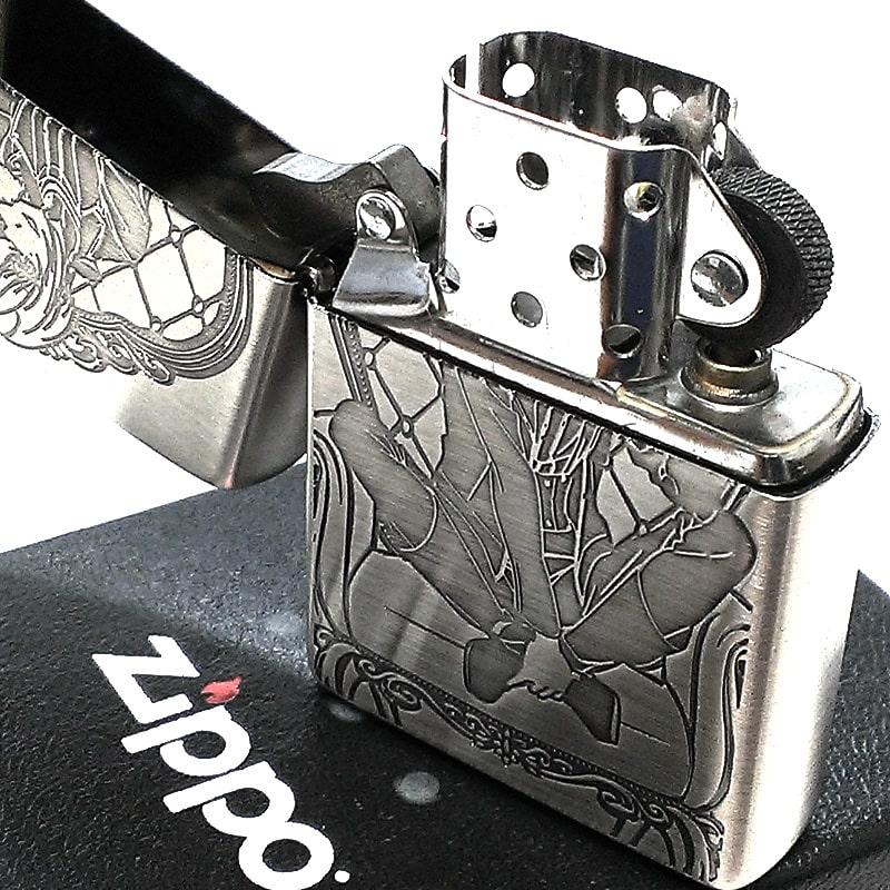 ZIPPO ライター スパイ教室 ジビア 百鬼 ジッポ アニメ キャラクター 可愛い シルバー 彫刻 両面加工 メンズ レディース ギフト｜hayamipro｜04