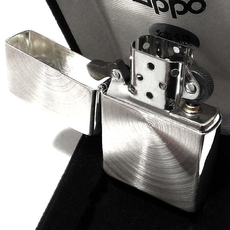 ZIPPO 純銀 スターリングシルバー ジッポ ライター シルバースピン かっこいい メンズ レディース シンプル 高級 ギフト