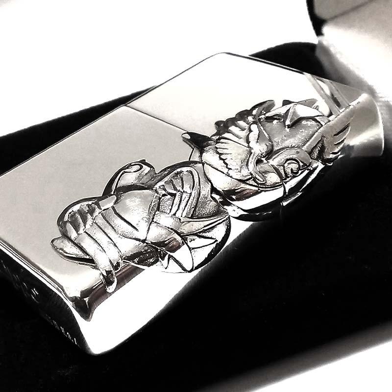 純銀　全面手彫刻　Sterling 純銀製 ZIPPO ZIPPO 純銀 スターリングシルバー 一点物 手彫り 5面彫刻 1997年製