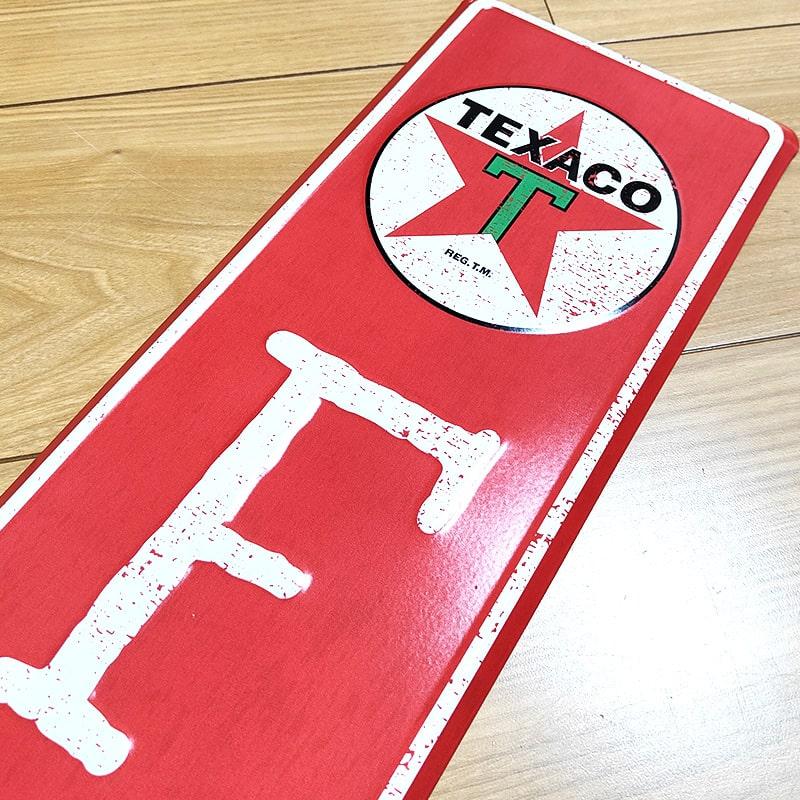 アメリカン レトロ ブリキ看板 おしゃれ TEXACO ロゴ 目立つ ガレージ 