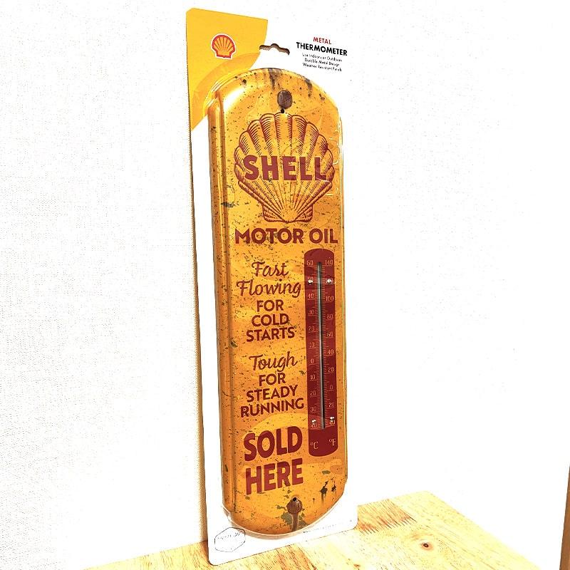 アメリカン レトロ 温度計 おしゃれ シェル メタル サーモメーター