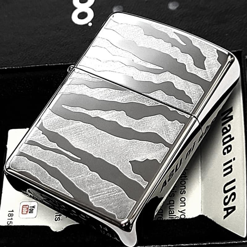 ZIPPO（ジッポー） ライター 廃盤 ゼブラライン 銀 チタンコーティング