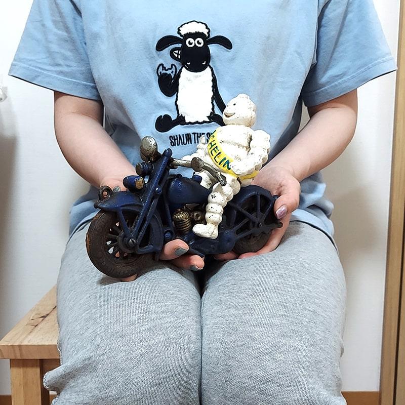 タイヤマン バイク 置物 ヴィンテージ ミシュラン キャストアイアン 