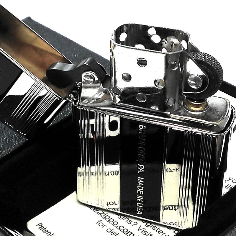 ZIPPO（ジッポー） 縦ライン シルバー＆ブラック ジッポ ライター 