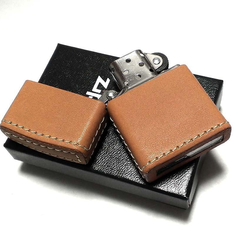 ZIPPO（ジッポー） ライター 栃木レザー 革巻き ライトブラウン 牛本革