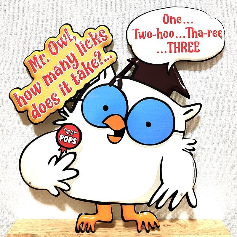 アメリカン レトロ ブリキ看板 エンボスメタルサイン Tootsie Mr. Owl 