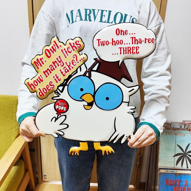 ブリキ看板 エンボスメタルサイン Tootsie Mr.Owl アメリカン 新品 アメリカン レトロ ブリキ看板 エンボスメタルサイン Tootsie Mr. Owl
