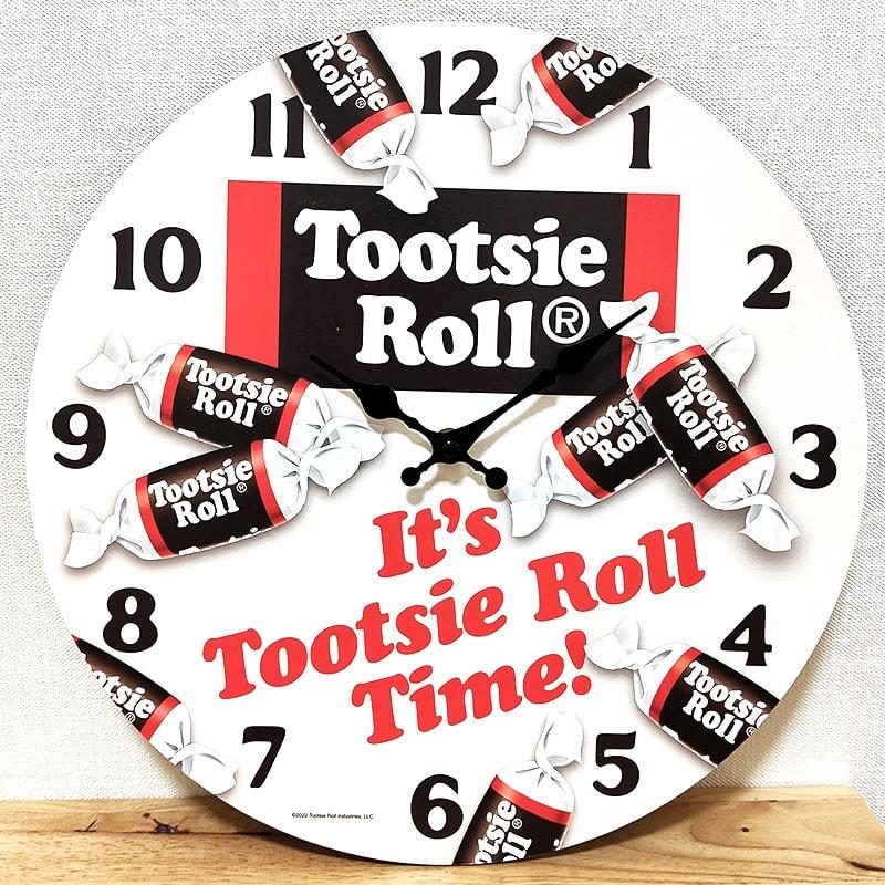 アメリカン レトロ 掛時計 Tootsie Roll ウッド クロック お菓子 