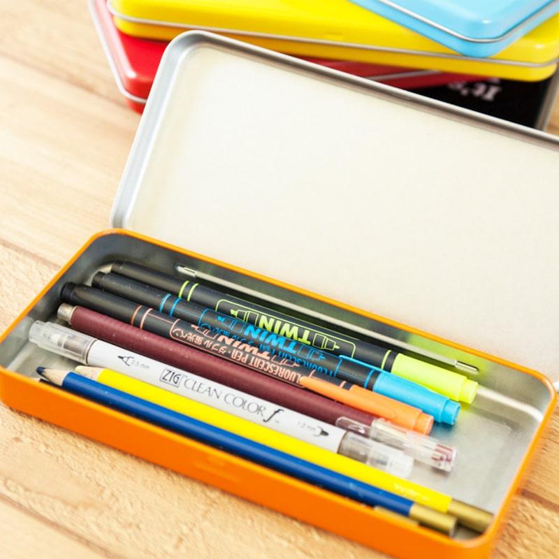 アメリカン レトロ ペンケース スマイル 筆箱 ブルー SMILE 小物入れ