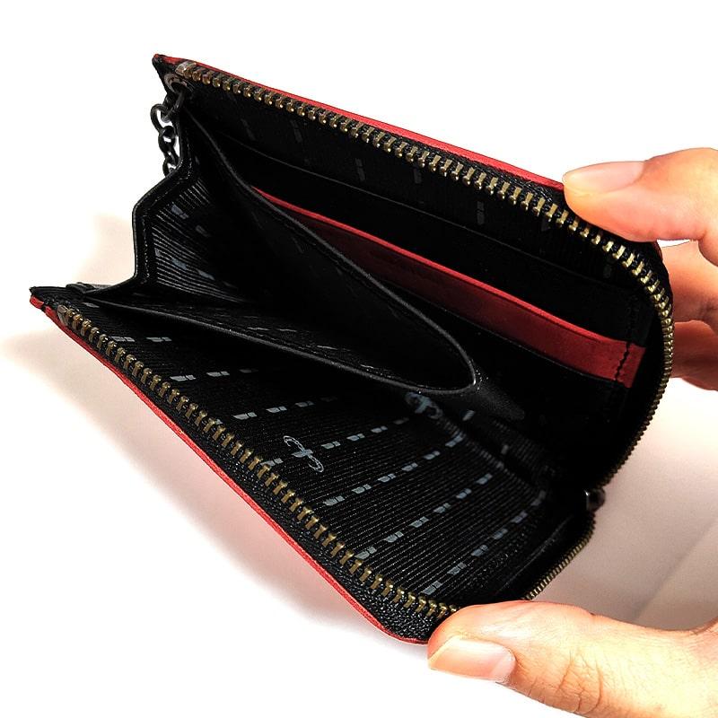 コルテロ 財布 レザー 本革 Lラインマルチウォレット レッド ブラック 多機能財布 メンズ Cortello イタリアンレザー×姫路レザー ブランド おしゃれ かっこいい ギフト 日本製 コルテロ 財布 レザー 本革 Lラインマルチウォレット レッド ブラック