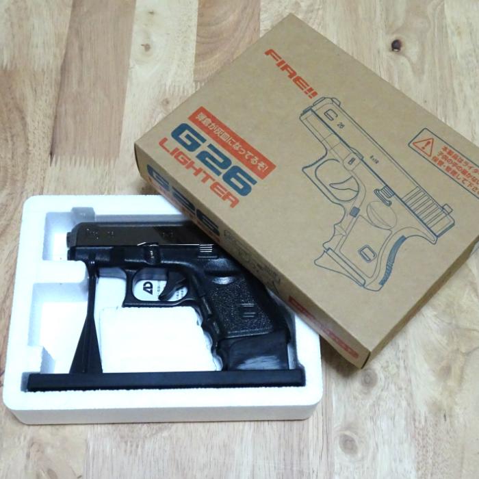 電子式ガスライター G26 ターボライター ガンメタ ミリタリー系 