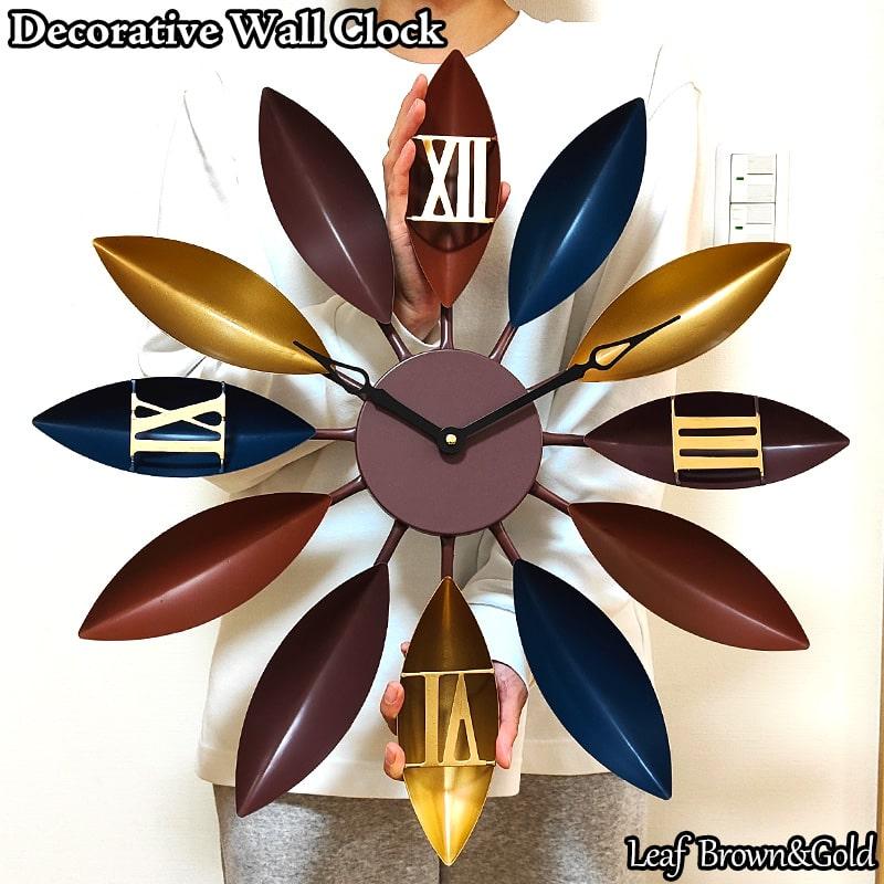 掛時計 レトロ デコラティブウォールクロック Leaf アメリカン 壁掛け 雑貨 アメリカン レトロ 掛時計 Leaf レトロ おしゃれ 大きい デコラティブ