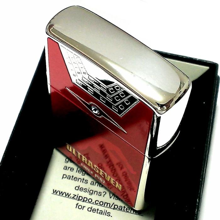 ZIPPO ライター ウルトラセブン ジッポ レッド＆シルバー 裏面アイスラッガー かっこいい 赤銀 ラインストーン 円谷プロ ウルトラマン｜hayamipro｜07